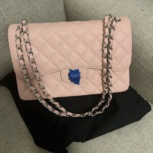 Pink Quilted Chain Shoulder Bag